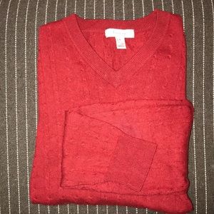 Turnbury V neck sweater cardinal red